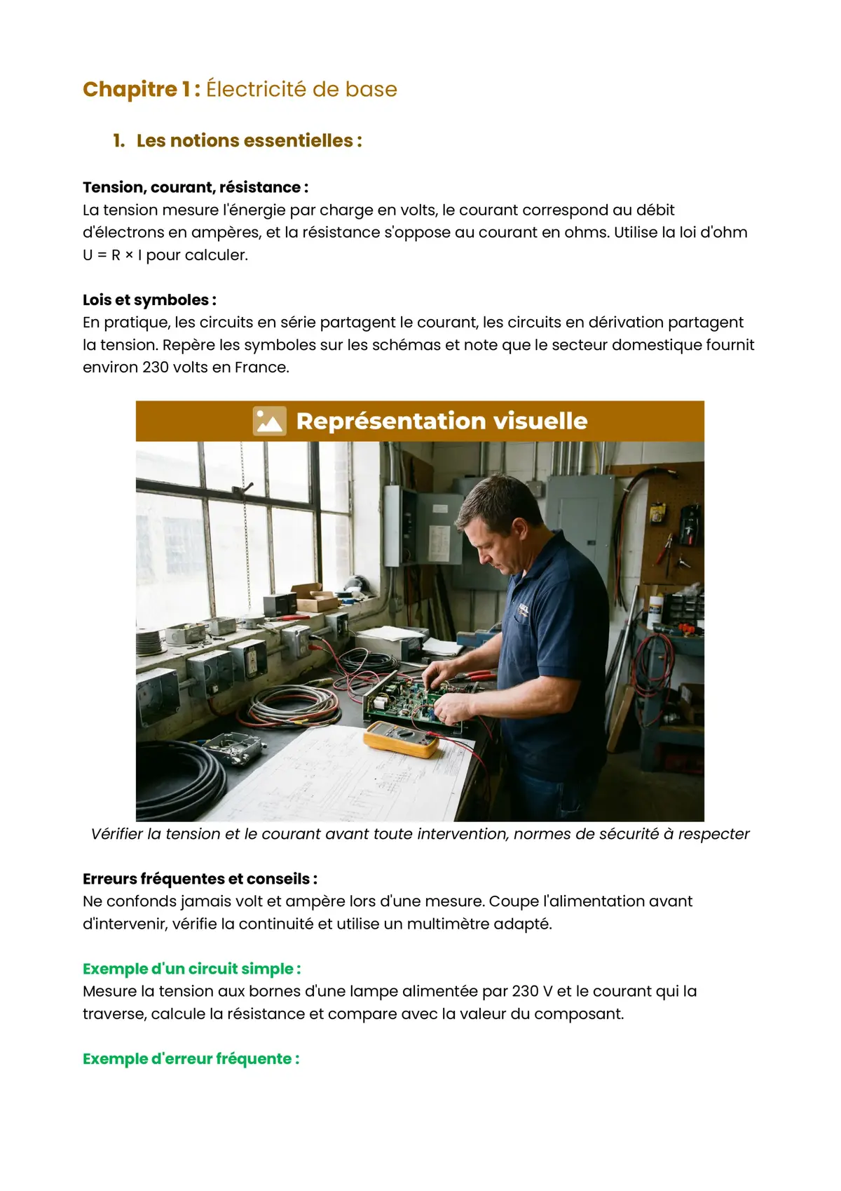 Example Fiche de Révision CAP MI