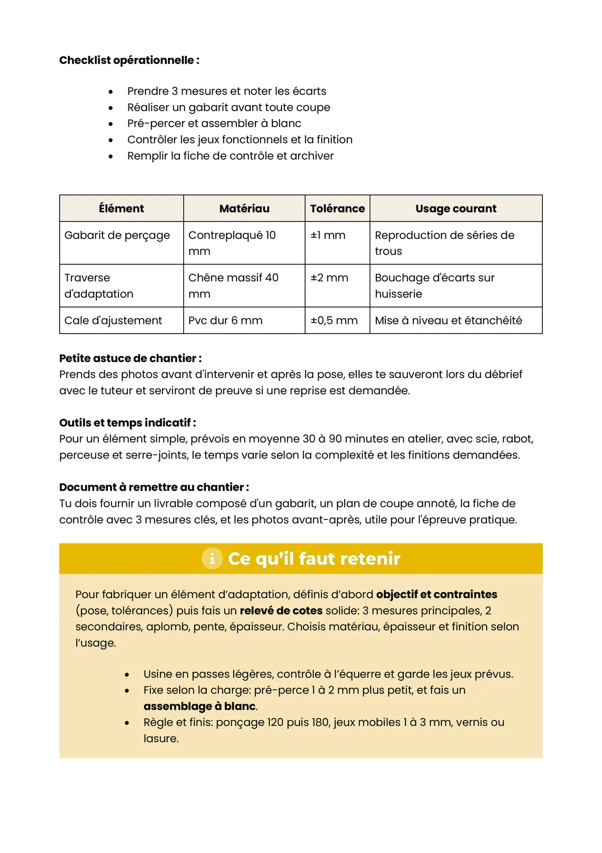 Example Fiche de Révision CAP MI